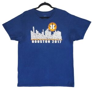 Men's Astros 2017 World Series Houston Skyline Names Graphic M Tee